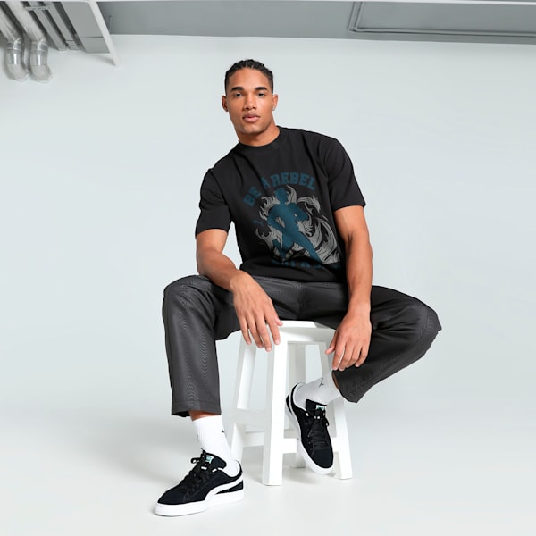 GRAPHICS "Rebel" Men's Relaxed Fit Tee, PUMA Black, extralarge-IND